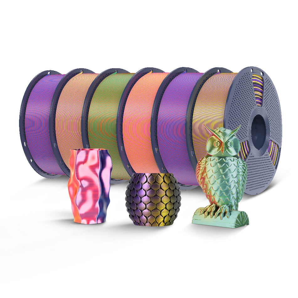 [-2 € cadauno acquistando 3 pezzi]  Filamento in Seta Multicolore (bicolore, tricolore, quattro colori) per Stampante 3D, 1 kg