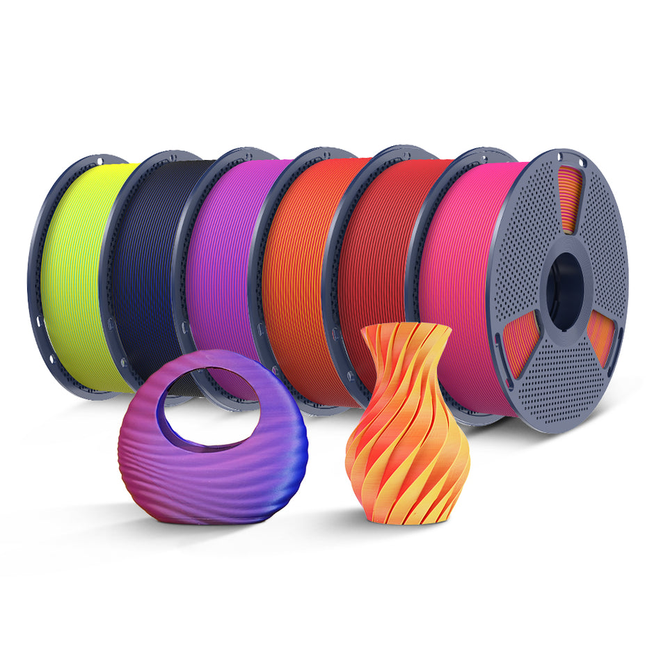 [Offerta Speciale Halloween] SUNLU PLA Matte Dual-Color Filamento PLA opaco bicolore 1KG- Transizioni Bicolori Senza Soluzione di Continuità e Finitura Matte Morbida